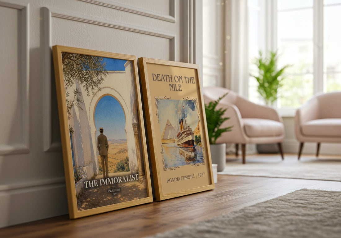The Immoralist watercolour print framed by window – literary home decor