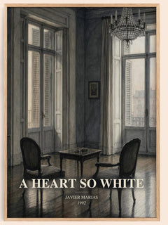 A Heart So White watercolour book poster by Javier Marias – framed literary art print