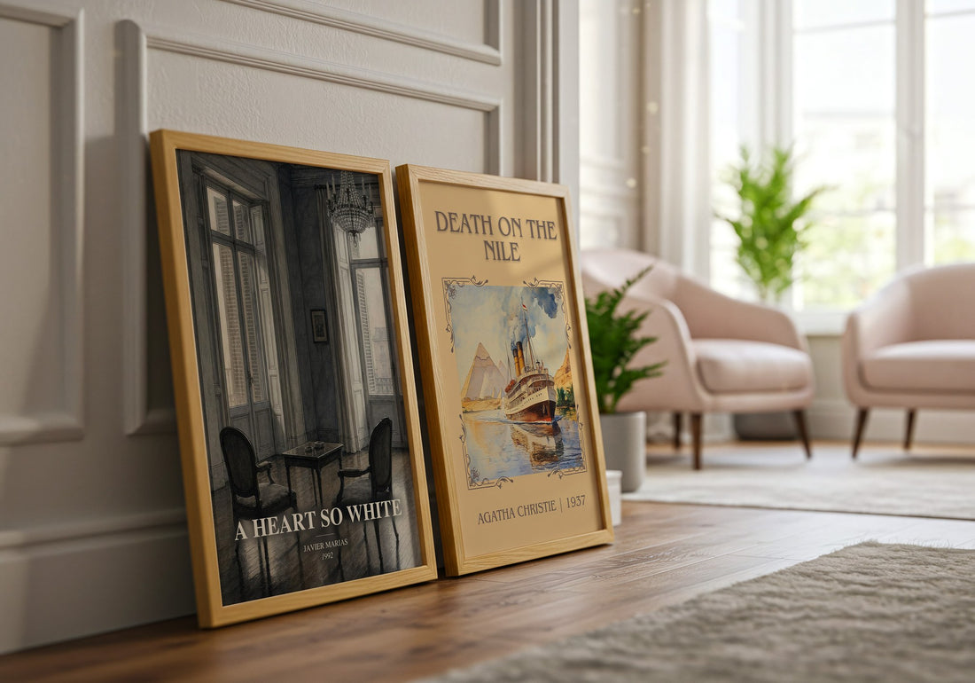 A Heart So White watercolour print framed by window – literary home decor