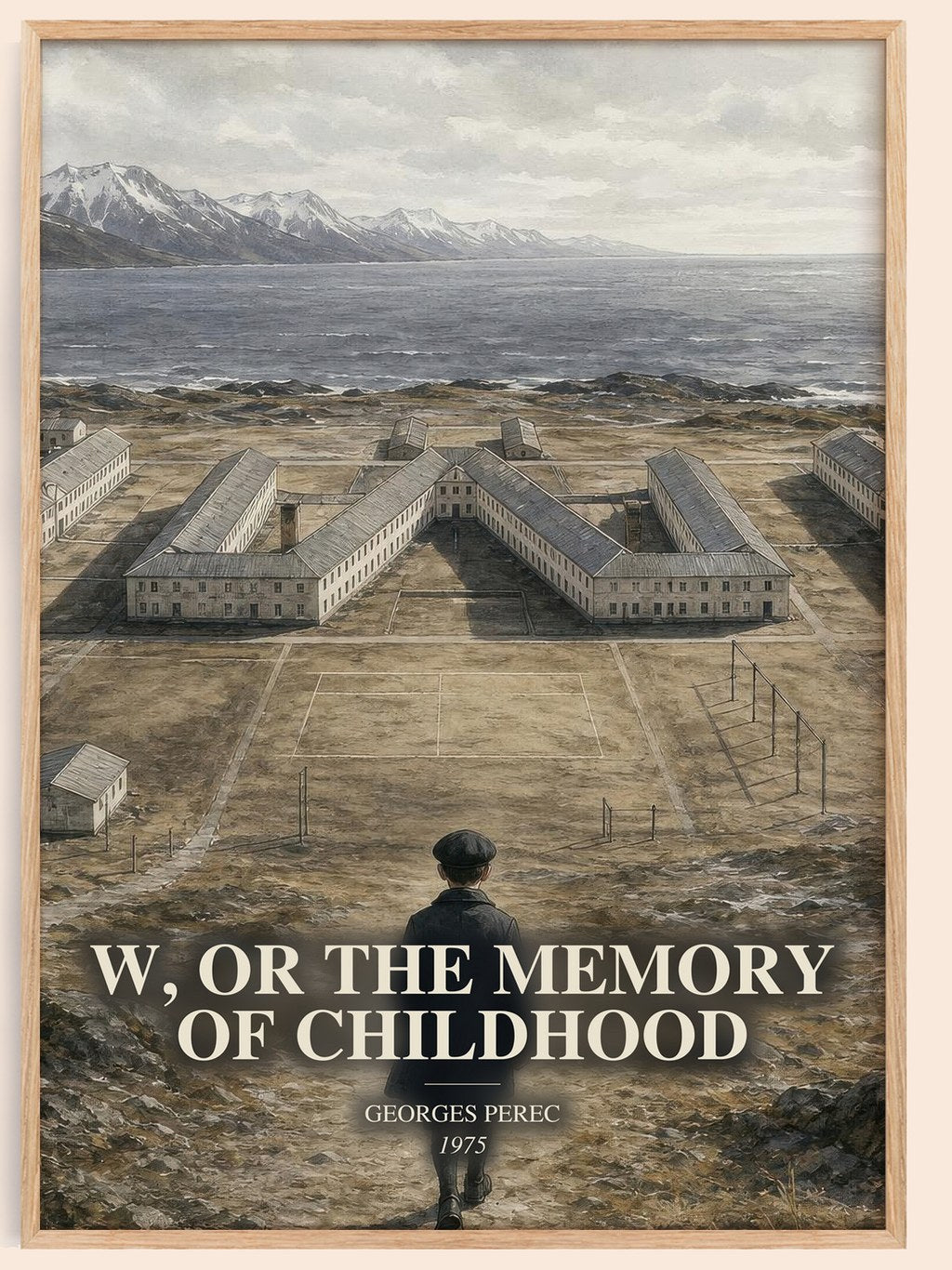 W, or the Memory of Childhood watercolour book poster by Georges Perec – framed literary art print
