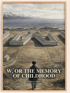W, or the Memory of Childhood watercolour book poster by Georges Perec – framed literary art print