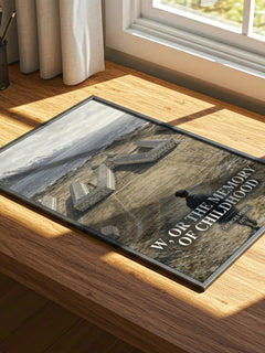 W, or the Memory of Childhood watercolour book poster framed on wall – literary fiction wall art