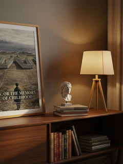 W, or the Memory of Childhood watercolour print on bookshelf – Georges Perec fan gift