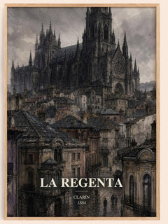 La Regenta watercolour book poster by Clarín – framed literary art print