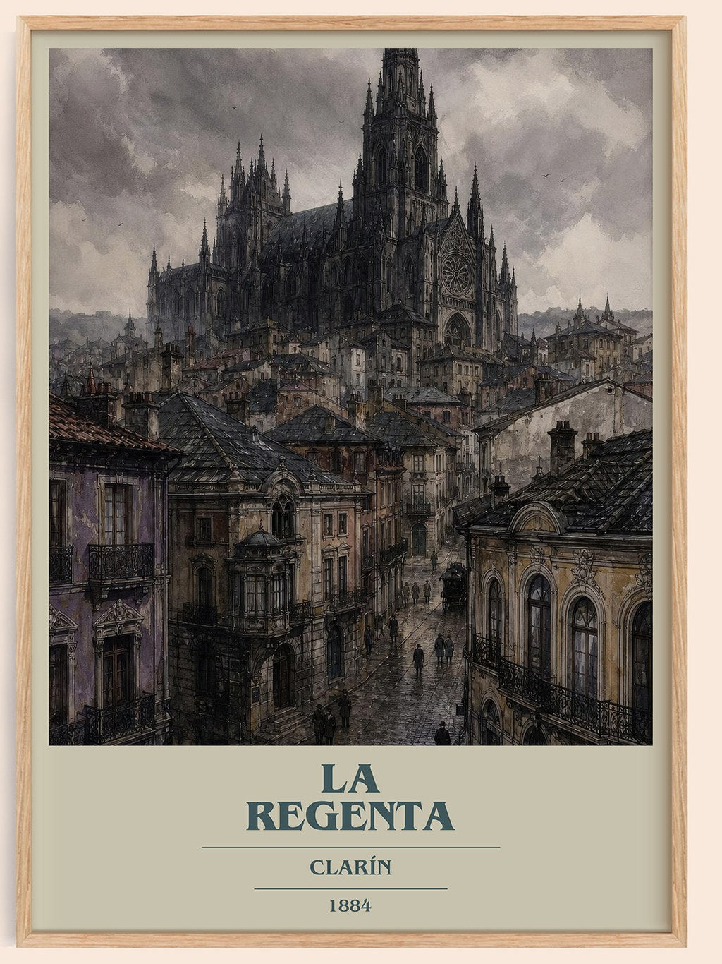 La Regenta book cover book poster by Clarín – framed literary art print