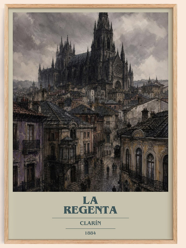 La Regenta book cover book poster by Clarín – framed literary art print