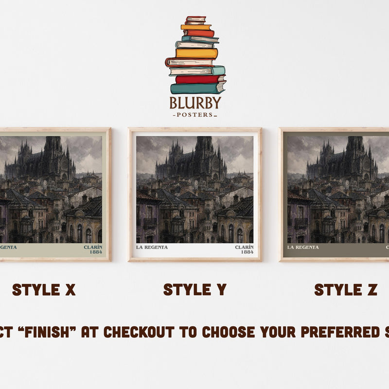 La Regenta literary print in frame leaning in hallway – classic literature wall art