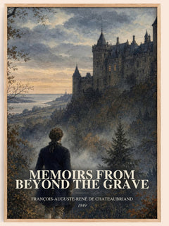 Memoirs From Beyond the Grave watercolour book poster by François-Auguste-René de Chateaubriand – framed literary art print