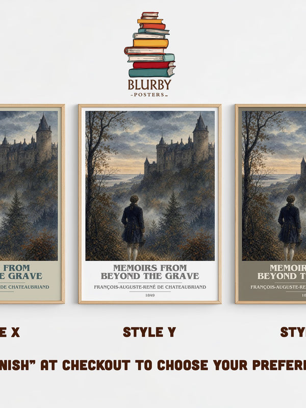 Memoirs From Beyond the Grave book cover print in frame leaning in hallway – memoir wall art