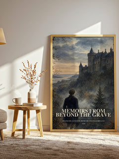 Memoirs From Beyond the Grave watercolour print in frame leaning in hallway – memoir wall art