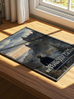 Memoirs From Beyond the Grave watercolour book poster framed on wall – memoir wall art