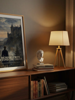 Memoirs From Beyond the Grave watercolour print on bookshelf – François-Auguste-René de Chateaubriand fan gift