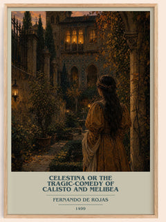 Celestina Or The Tragic-Comedy Of Calisto And Melibea book cover book poster by Fernando de Rojas – framed literary art print