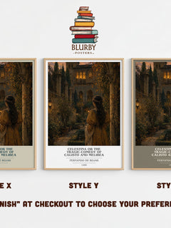 Celestina Or The Tragic-Comedy Of Calisto And Melibea book cover print in frame leaning in hallway – classic literature wall