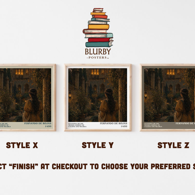 Celestina Or The Tragic-Comedy Of Calisto And Melibea literary print in frame leaning in hallway – classic literature wall