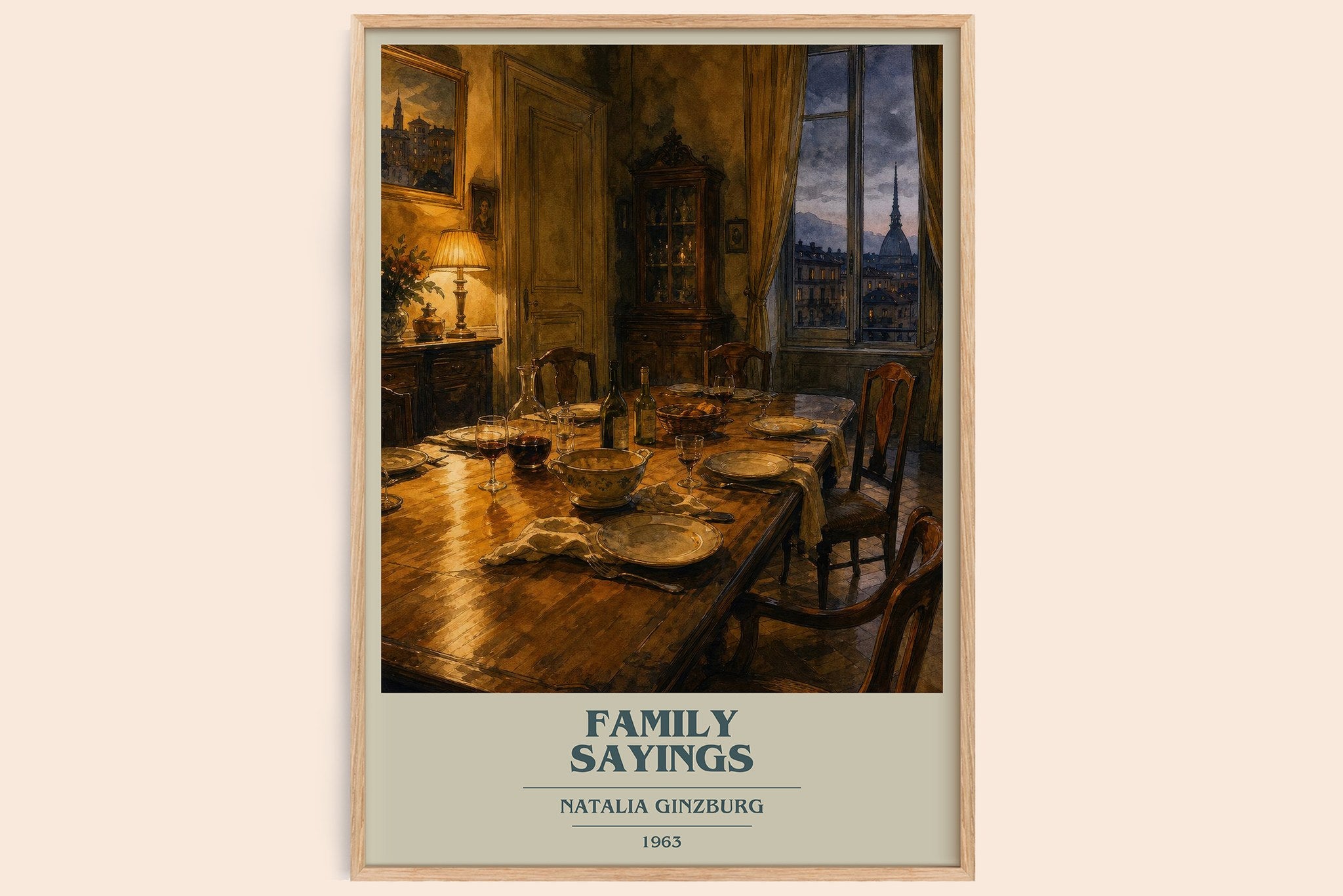 Family Sayings Book Cover Poster by Natalia Ginzburg