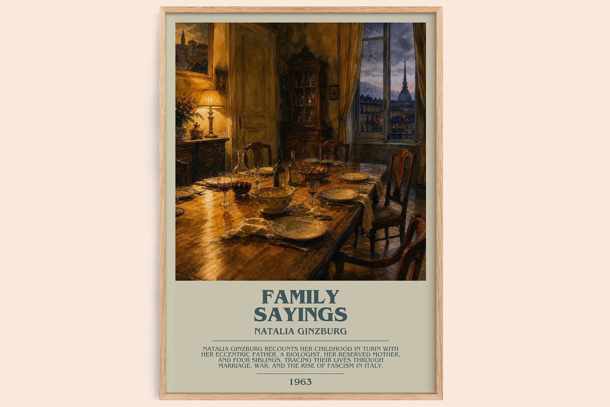 Family Sayings Bookish Wall Art by Natalia Ginzburg
