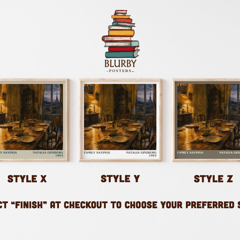 Family Sayings literary print in frame leaning in hallway – memoir wall art