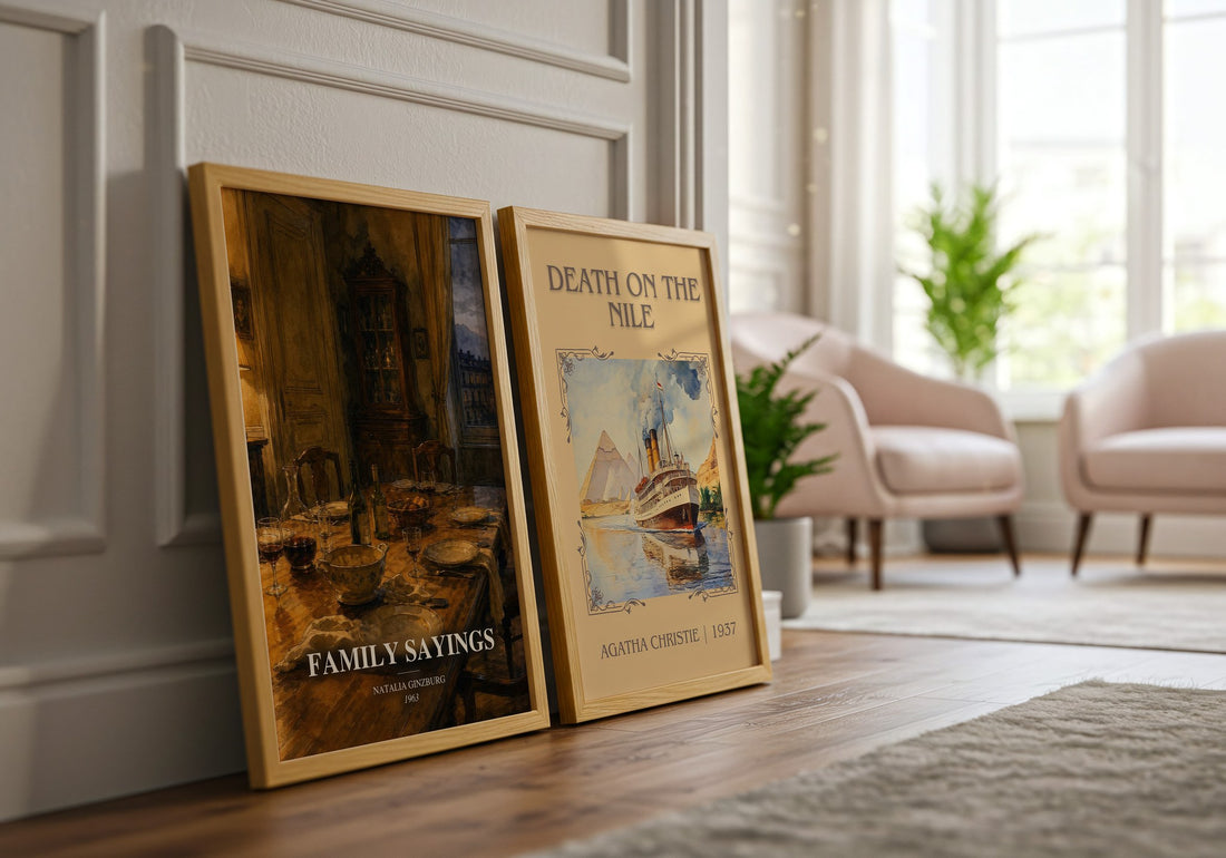 Family Sayings watercolour print framed by window – literary home decor