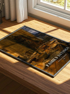 Family Sayings watercolour book poster framed on wall – memoir wall art