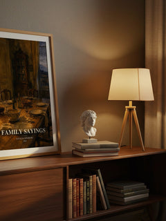 Family Sayings watercolour print on bookshelf – Natalia Ginzburg fan gift
