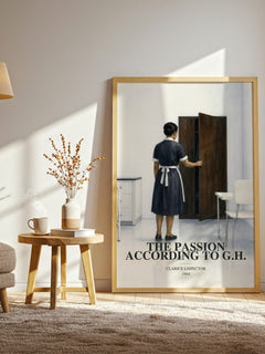 The Passion According to G.H. watercolour print in frame leaning in hallway – literary fiction wall art