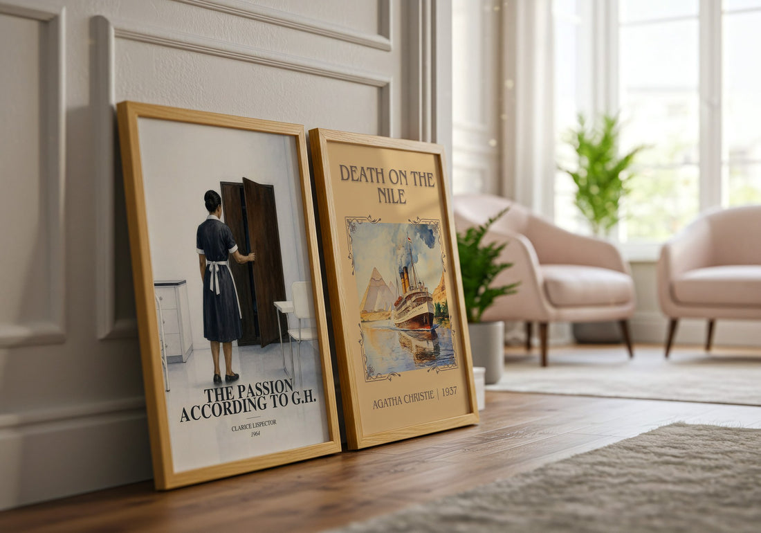 The Passion According to G.H. watercolour print framed by window – literary home decor