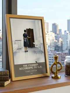 The Passion According to G.H. book cover print framed by window – literary home decor
