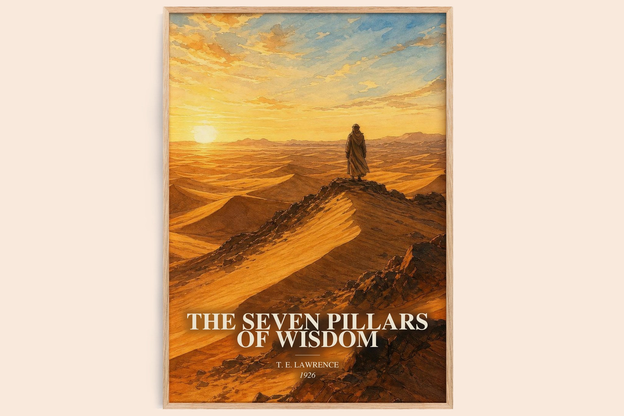 Seven Pillars of Wisdom Book Watercolour Illustration by T. Lawrence