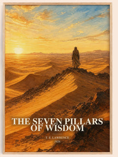 The Seven Pillars of Wisdom watercolour book poster by T. E. Lawrence – framed literary art print