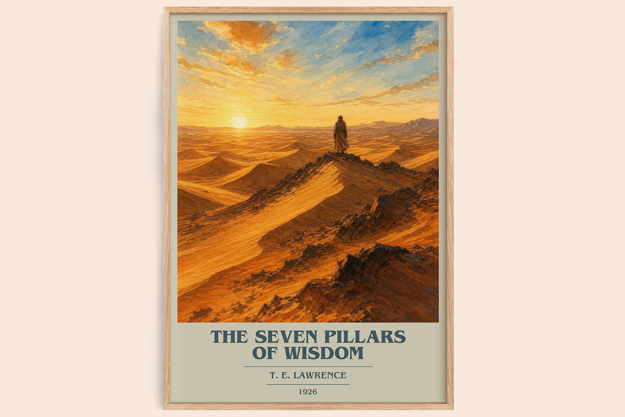 The Seven Pillars of Wisdom Book Cover Poster by T. E. Lawrence