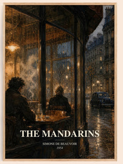 The Mandarins watercolour book poster by Simone de Beauvoir – framed literary art print