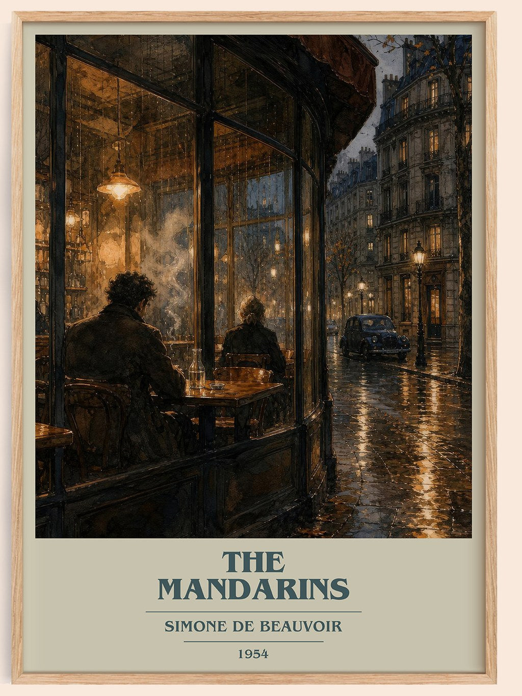 The Mandarins book cover book poster by Simone de Beauvoir – framed literary art print