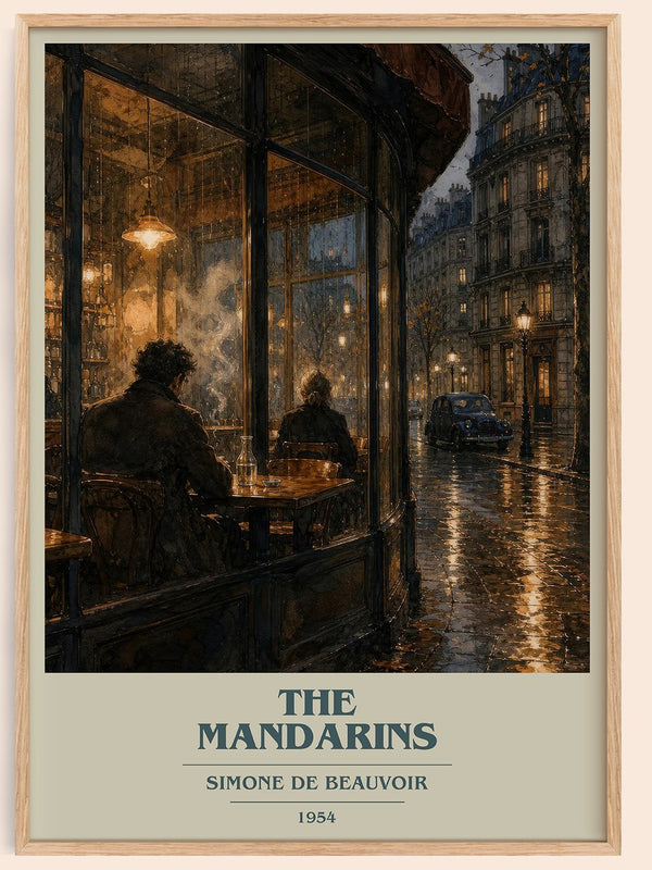 The Mandarins book cover book poster by Simone de Beauvoir – framed literary art print