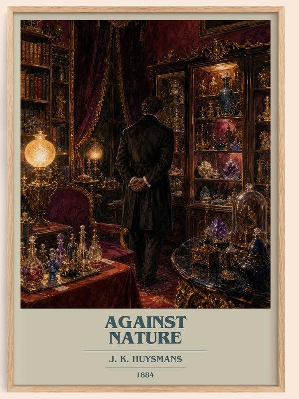 Against Nature book cover book poster by J. K. Huysmans – framed literary art print