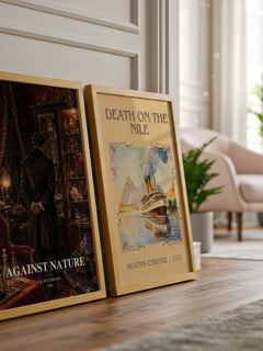 Against Nature watercolour print framed by window – literary home decor