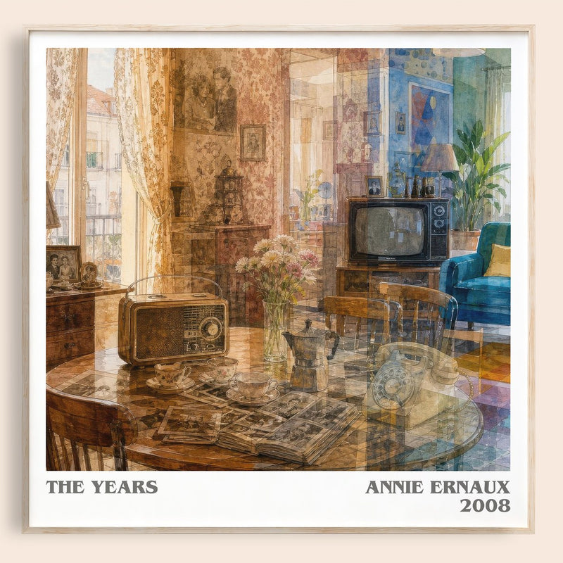 The Years literary book poster by Annie Ernaux – framed literary art print