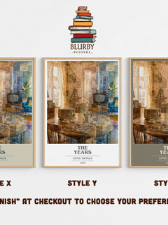 The Years book cover print in frame leaning in hallway – memoir wall art