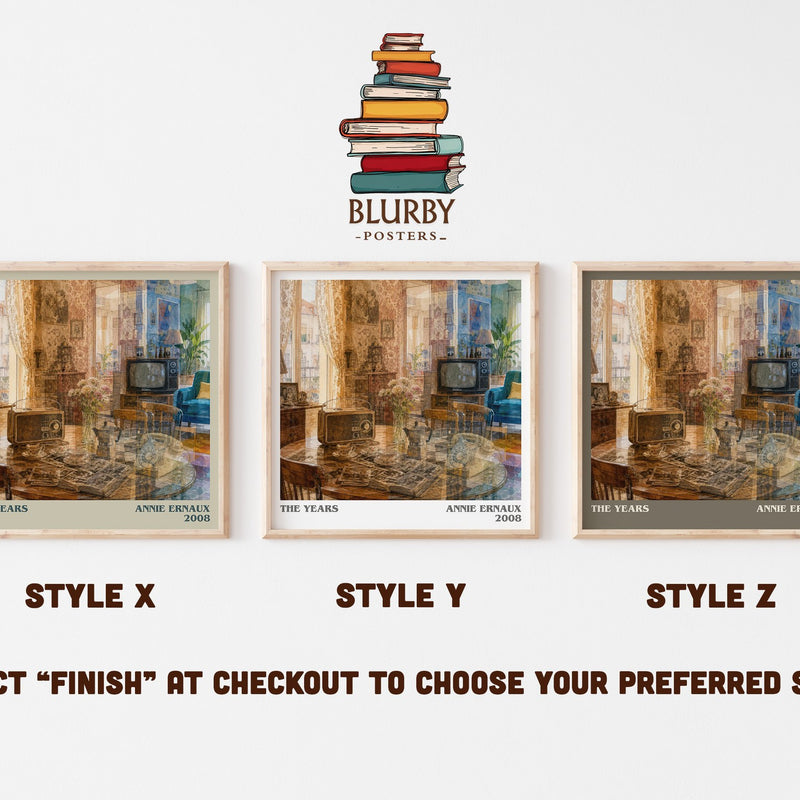 The Years literary print in frame leaning in hallway – memoir wall art