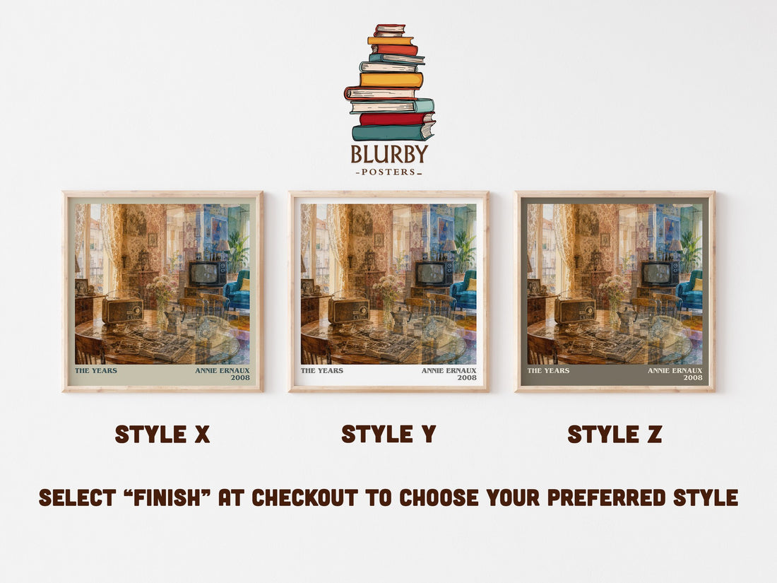 The Years literary print in frame leaning in hallway – memoir wall art (mockup)