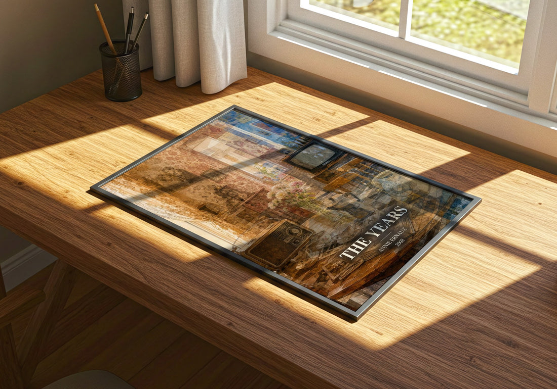 The Years watercolour book poster framed on wall – memoir wall art