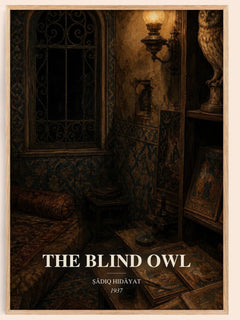 The Blind Owl watercolour book poster by Ṣādiq Hidāyat – framed literary art print