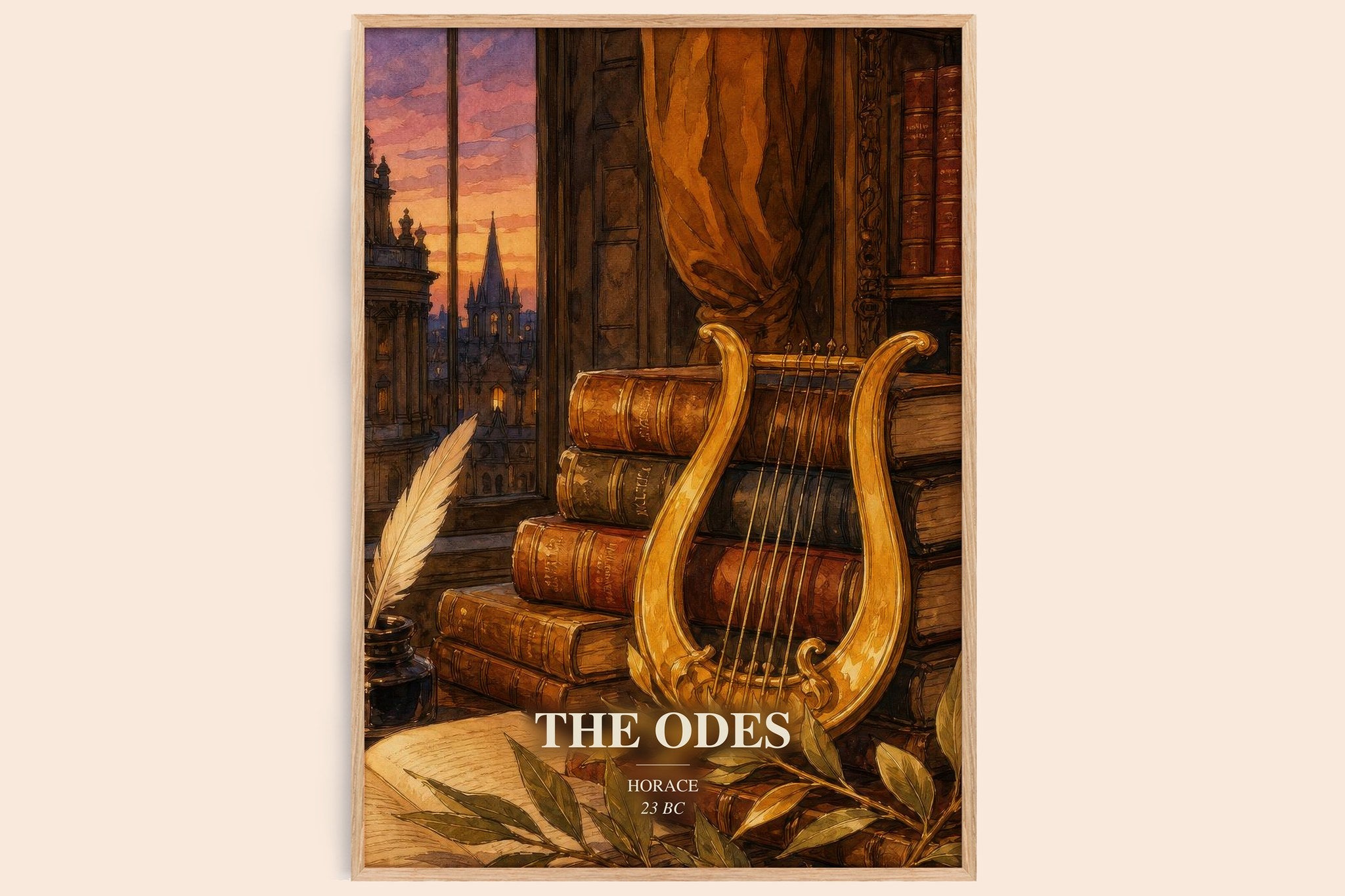 The Odes Book Watercolour Illustration by Horace