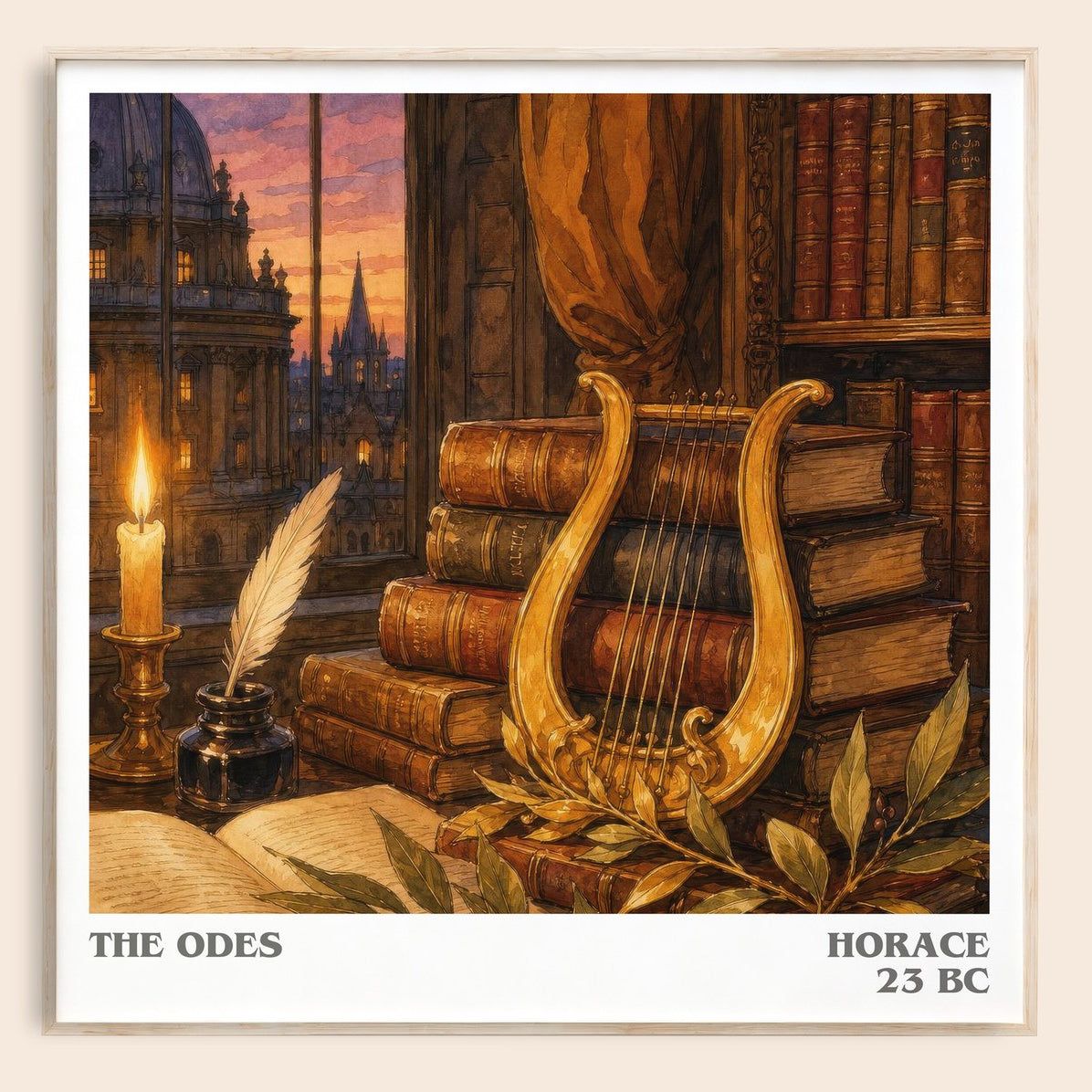 The Odes literary book poster by Horace – framed literary art print