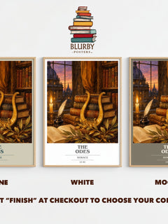 The Odes book cover print framed by window – Stone, White and Mocha side by side – choose your colour