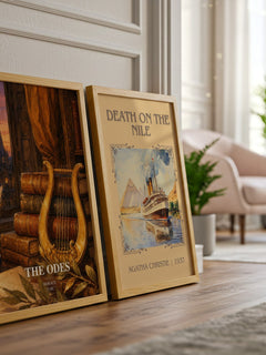 The Odes watercolour print framed by window – literary home decor