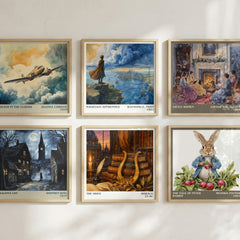 The Odes literary print in frame leaning in hallway – poetry wall art