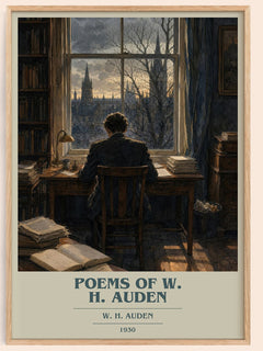Poems of W. H. Auden book cover book poster by W. H. Auden – framed literary art print