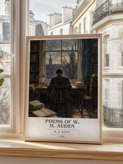 Poems of W. H. Auden book cover poster colour and style options – W. H. Auden book art