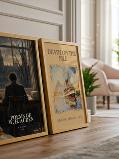 Poems of W. H. Auden watercolour print framed by window – literary home decor